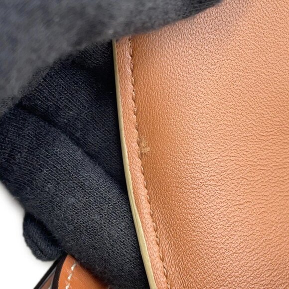 CELINE Triomphe Claude Shoulder Bag PVC/Leather White 194142 - Picture 10 of 13